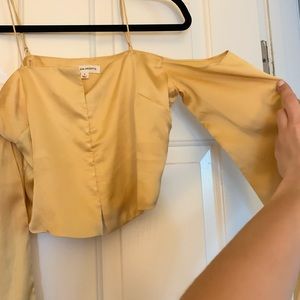 Silk off the shoulder hook + eye top